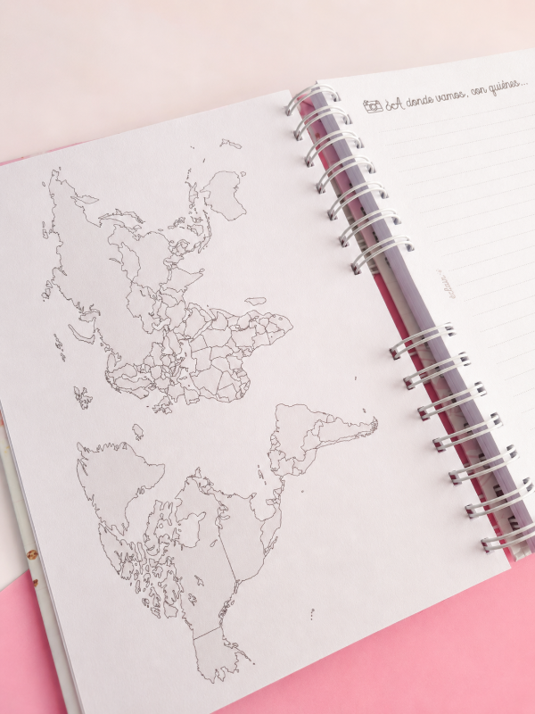 Producto - Cuaderno de viajes Planisferio rosa - 3