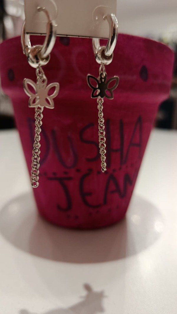 Producto - Aros con colgante de mariposa - 1