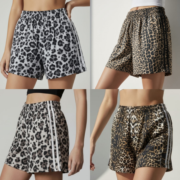 Producto - Short Mujer Animal Print Con Bolsillos y Tiras Laterales Varios Colores