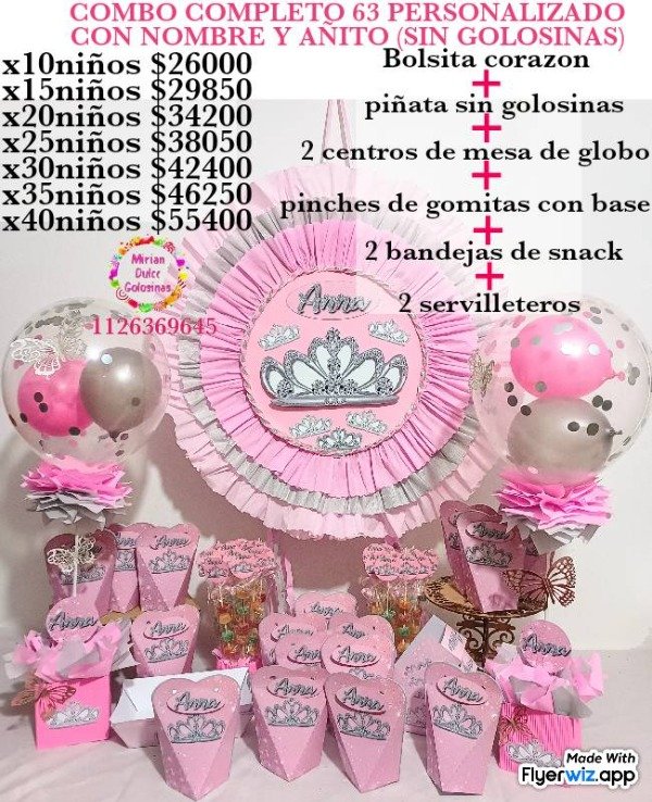 Producto - Combo completo 63 corona sin golosinas