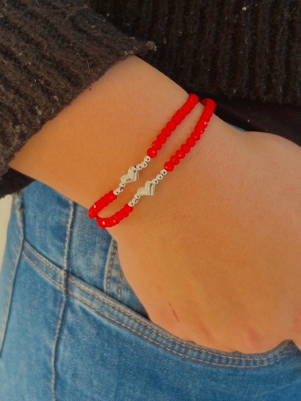 Producto - Pulsera macrame y cristal con corazón