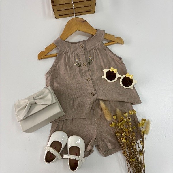 Producto - Conjunto Margarita Bordado en color VISÓN - 0