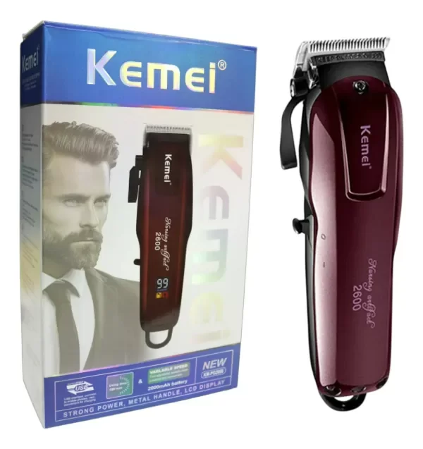 Producto - Clipper Inalambrica Kemei 2600 Km-2600 Bordó