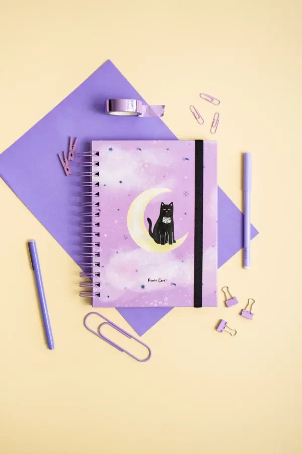 Producto - Cuaderno A5 - Gato Luna Hojas Removibles