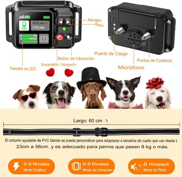 Producto - Cerco invisible para perros por GPS (no requiere cable) Pantalla