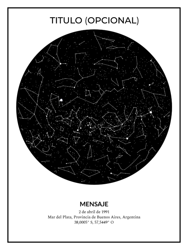 Producto - Mapa Estelar Personalizado (Descargable) - 0