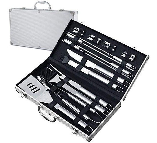 Producto - Set De Asado Profesional Grande 19 Piezas 17  En Estuche Aluminio