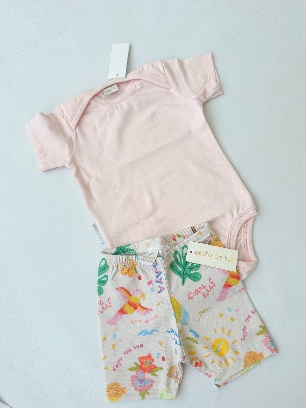 Producto - BODY ROSA Y BIKER PLAYITA 9 a 12 meses