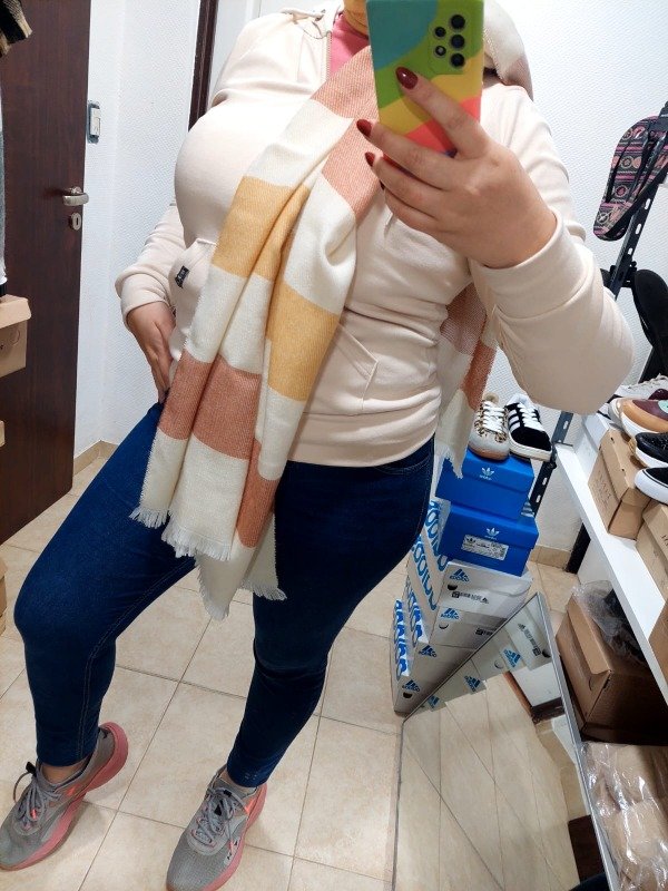 Producto - Ruana rosa/beige