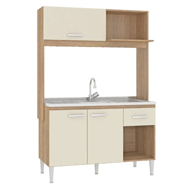 Producto - Cocina Compacta 1.23 m Champagne (incluye mesada 1.20)