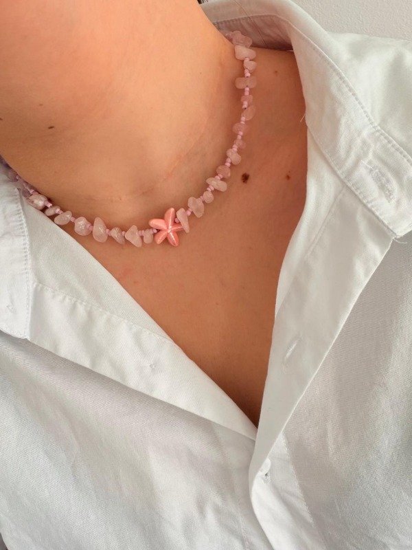 Producto - Collar cuarzo rosa estrella - 0