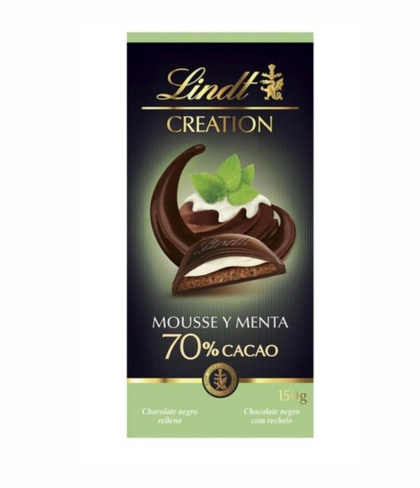 Producto - LINDT CREATION Chocolate negro con menta relleno de mousse tableta 150 g