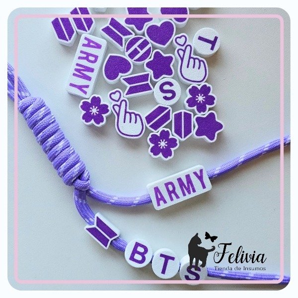 Producto - Cuentas mix BTS 3d por mayor a pedido (Entrega en 3 a 7 días hábiles). Lila