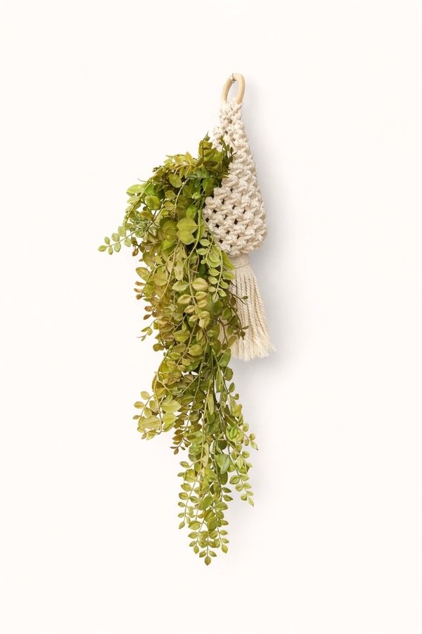 Producto - Portamacetas Colgante de Macramé Nido. Estilo Boho Artesanal