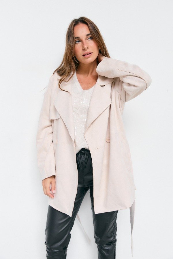 Producto - TRENCH GAMUZA BRAGA IMPORTADO BY VELARUS