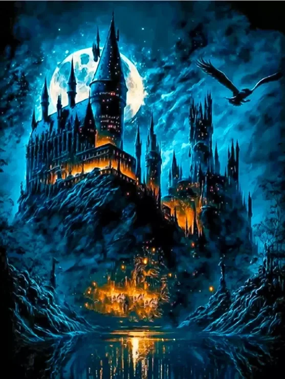 Producto - Kit De Pintura Diamantes Diamond Painting 30x40cm-Castillo Hogwarts Harry Potter