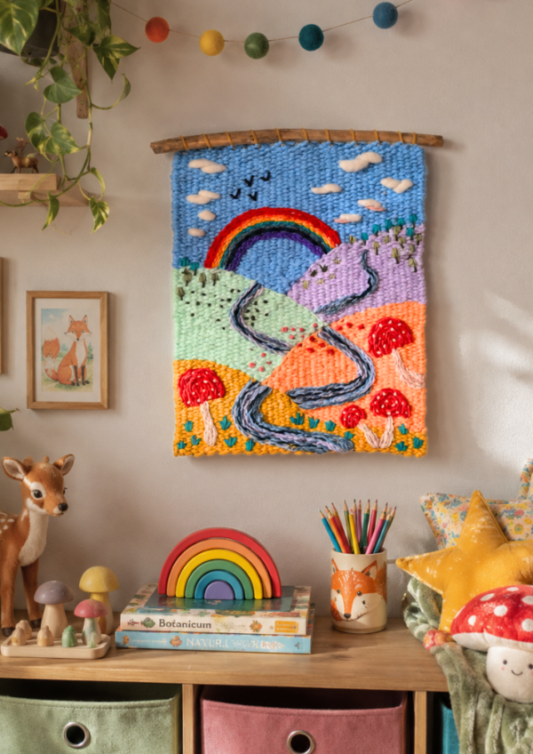 Producto - Tapiz artesanal Solsken tejido y bordado en telar 42x57 cm - 0