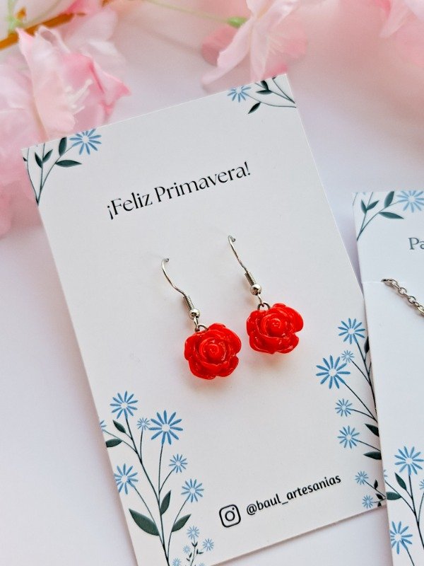 Producto - Collar/Aros Rosas - 1
