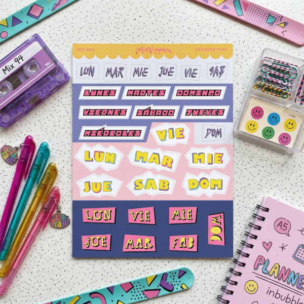 Producto - Stickers Typo 90s girl