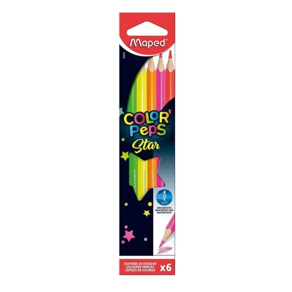 Producto - Lápices de color Maped Color Peps Star Flúo x 6 u