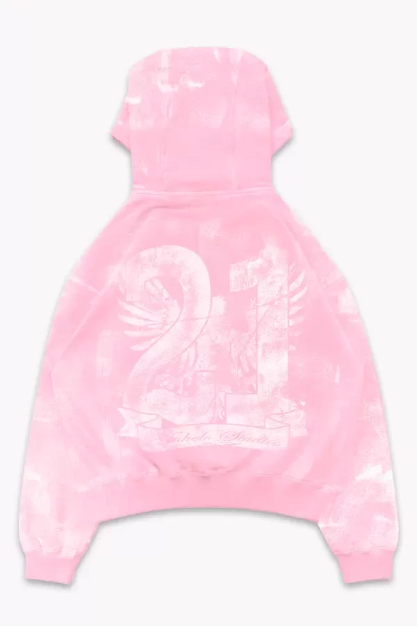 Producto - STAINED ZIP HOODIE PINK - 1
