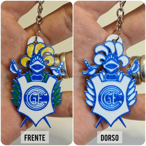 Producto - LLAVERO ESCUDO CLUB GIMNASIA Y ESGRIMA LA PLATA CON ESPADAS - 2
