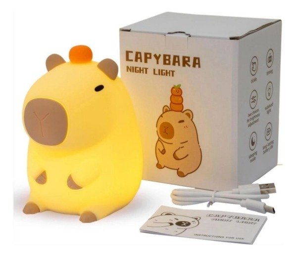 Producto - Lampara Velador Infantil Luz Led Touch Silicona Capibara
