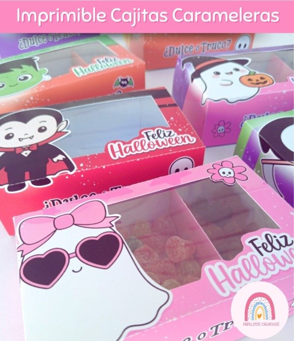 Producto - Kit imprimible Caramelera con visor  Edición Halloween