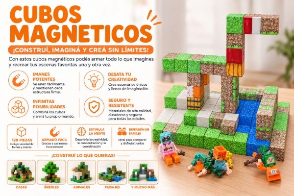 Producto - Cubos magnéticos verde bloques - 0