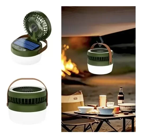 Producto - HG758 Lampara Con Ventilador Portátil Multiuso Recarga Usb/solar - 0