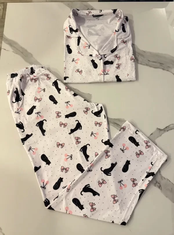 Producto - Camisero Gatitos blanco adultos manga corta - 0