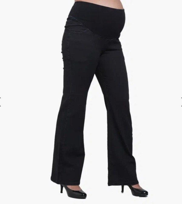 Producto - Jean Oxford negro con faja de algodón elastizada doble - 0