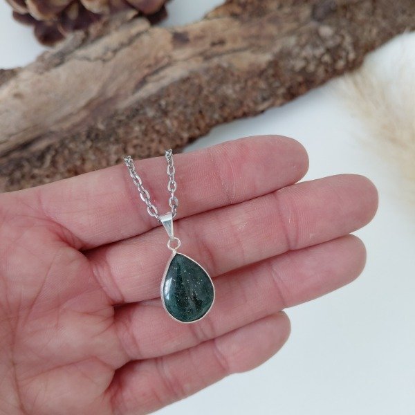 Producto - Collar gotita cuarzo verde