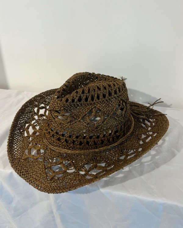 Producto - Sombrero rafia tramado chocolate