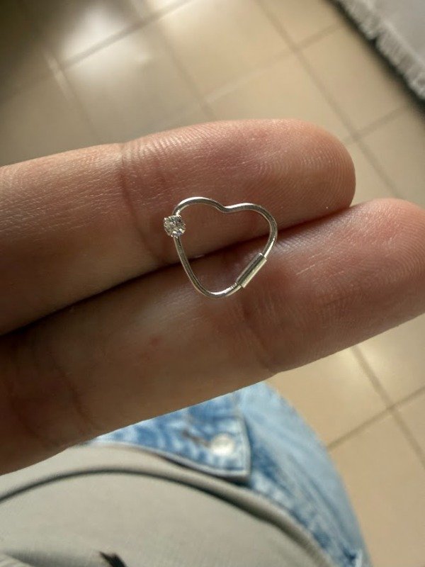 Producto - Piercing corazon con cristal - 10mm