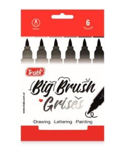 Producto - Marcador trabi big brush punta pincel tonos grises x 6 unidades