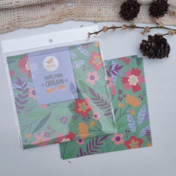 Producto - Flores Verdes 15x15 simple faz 20 papeles