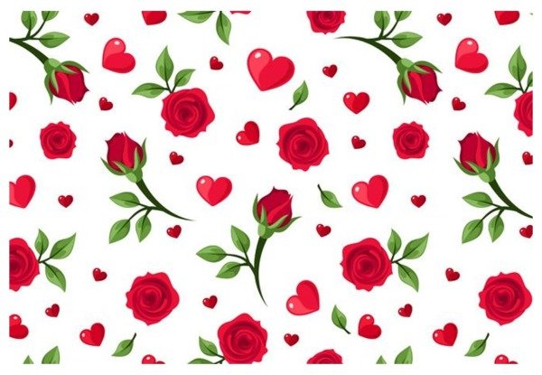 Producto - LAMINA  FLORES ROJOS Y CORAZONES