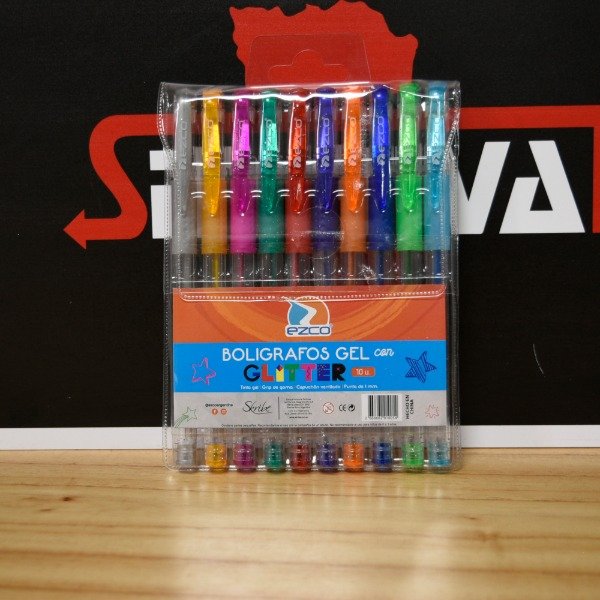 Producto - BOLIGRAFO GLITTER EST. PVC X10