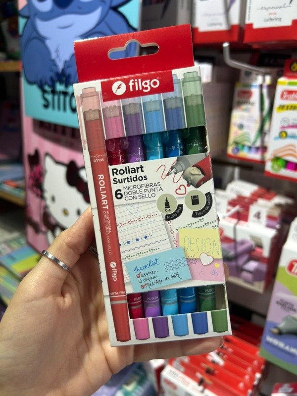 Producto - Microfibras Doble Punta con Sello Filgo Roliart x6