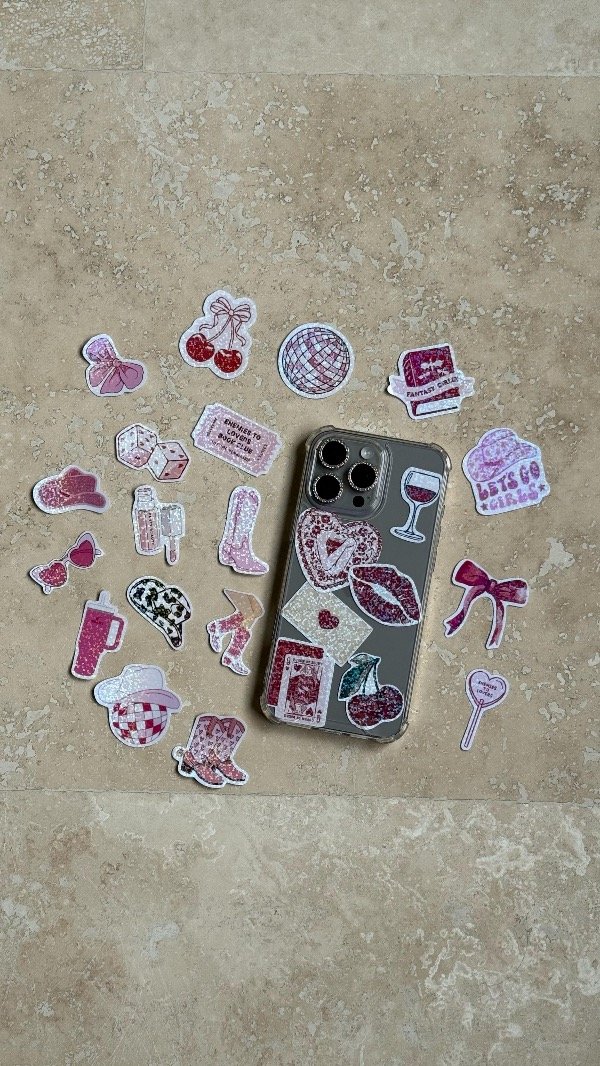 Producto - Funda + 8 stickers glitter (+100 stickers para elegir)