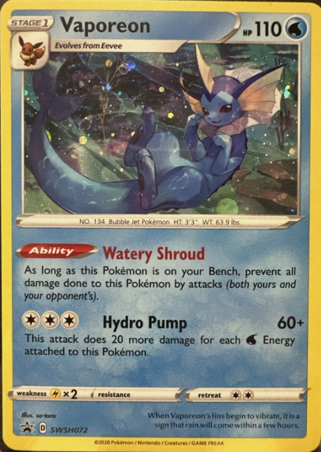Producto - Vaporeon - SWSH072 - Sword and Shield Promo Holo Cosmos