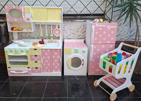 Producto - COCINA GRANDE CON ESTANTE Y PORTA UTENSILIOS HELADERA LAVARROPAS CARRITO COMIDAs - 1
