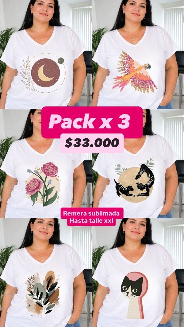 Producto - Pack x 3 remeras escote V