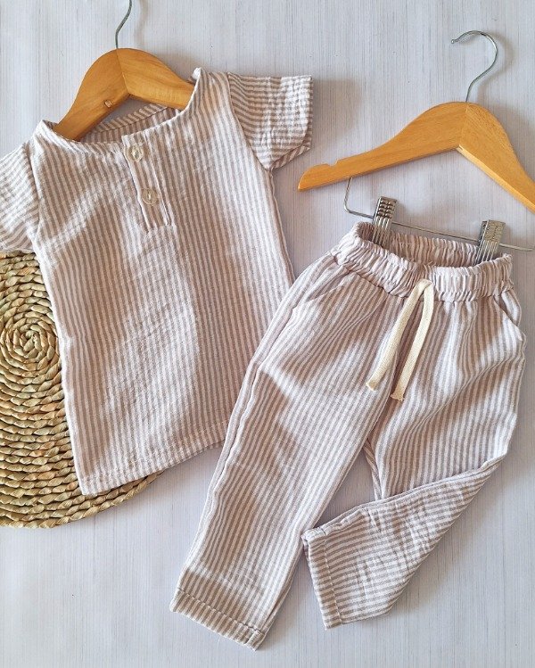 Producto - Conj. Lino/Polina Rayado Beige