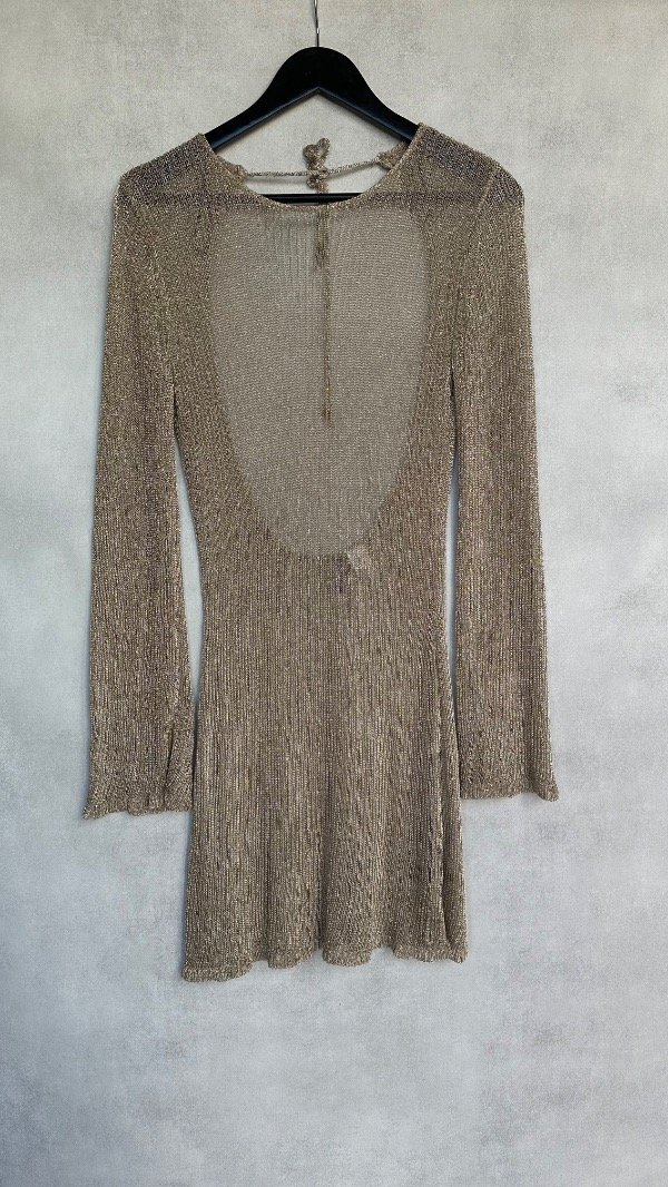Producto - Vestido knitted dorado HM TM - 7