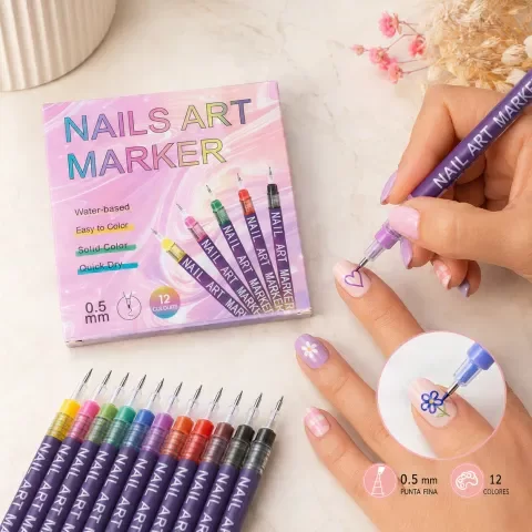 Producto - BE104237 MARCADORES PARA ARTE DE UÑAS X12 COLORES