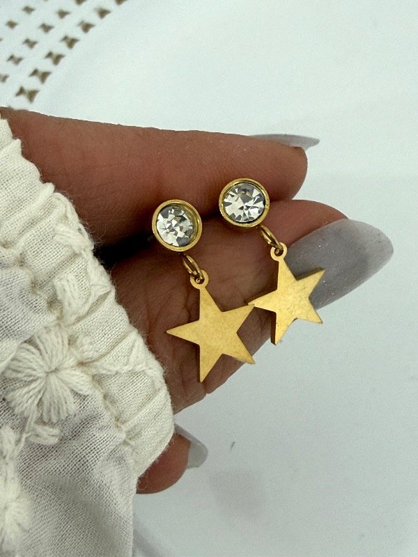 Producto - AD522 Aros estrellitas con cubik cristal