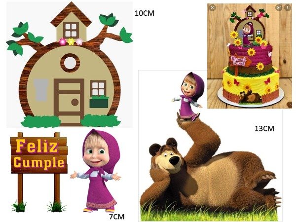 LAMINA MASHA Y EL OSO PERSONAJES - La casa Repostera lamina-masha-y-el-oso-personajes-la-casa-repostera