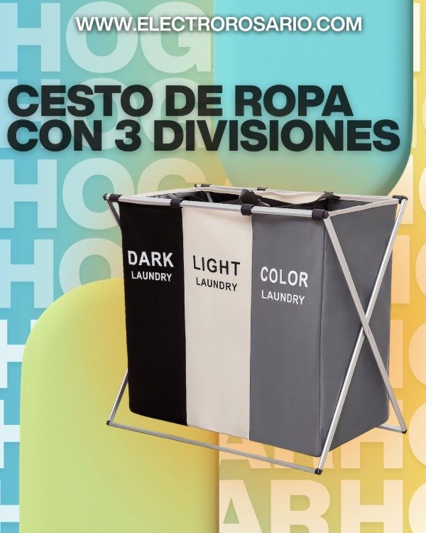 Producto - CESTO DE ROPA C / 3 DIVISIONES
